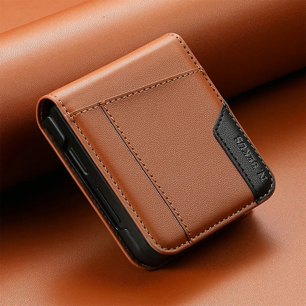 Samsung Galaxy Z Flip - Premium Leather Look Wallet Case