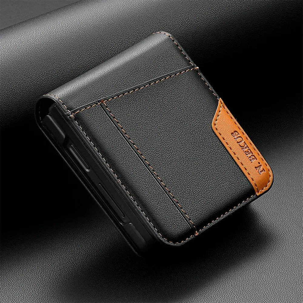 Samsung Galaxy Z Flip - Premium Leather Look Wallet Case