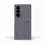Samsung Galaxy Z Fold phone case in matte charcoal gray with a plain finish, triple camera cutouts and a folding stand