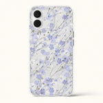 Xiaomi Expressive Fun Art Case, clear flexible cover with delicate lavender and blue botanical flowers and branches