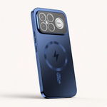 Xiaomi Frosted Magnetic Phone Case in navy blue with a frosted back, magnetic charging ring and raised camera protection