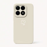 Xiaomi Fun Art Soft Silicone Case in cream with a smooth matte finish and a small white outline heart design