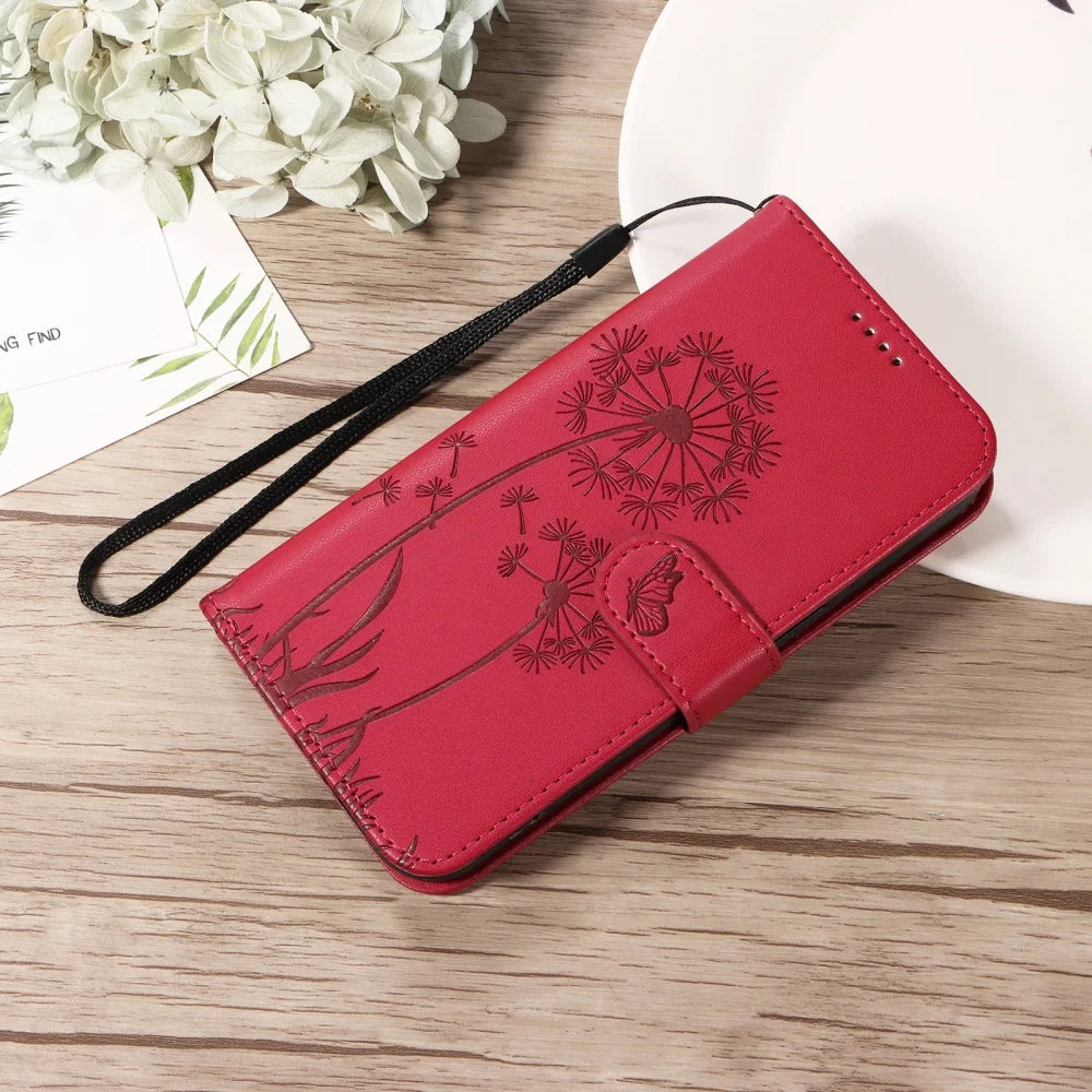 Xiaomi - Leather Look Flip Wallet Case Embossed