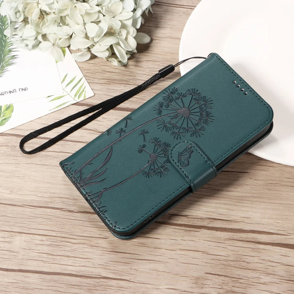 Xiaomi - Leather Look Flip Wallet Case Embossed