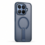 Xiaomi Magnetic Holder Phone Case in dark blue with textured geometric backing, magnetic ring and folding kickstand