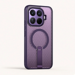 Xiaomi Magnetic Holder Phone Case in purple with a textured patterned back, magnetic ring and integrated folding stand