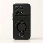 Xiaomi Magnetic Kickstand case in black frosted textured material, with a built-in circular ring stand and raised camera surround