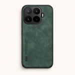 Xiaomi Magnetic Leather Look phone case in dark green textured leather-style material with raised black camera bumper