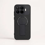 Xiaomi Magnetic Phone Case in black textured material with a circular magnetic ring and built-in rear kickstand