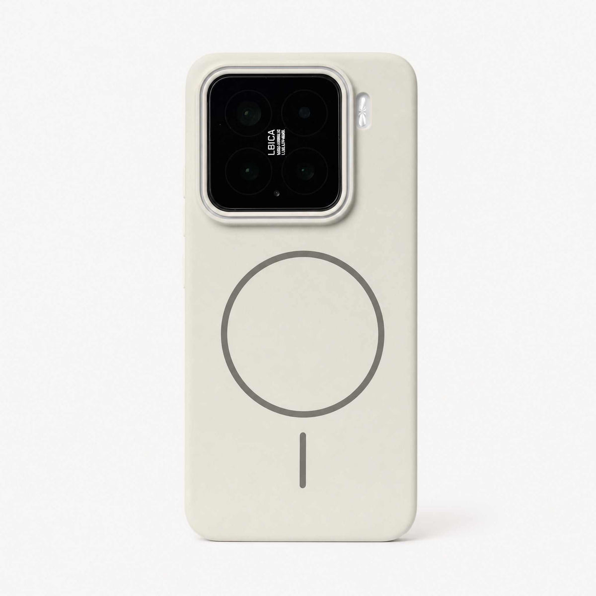 Xiaomi Magnetic Phone Case in pale cream with a smooth finish, grey magnetic ring and raised square camera surround