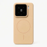 Xiaomi Magnetic Phone Case in gold with a smooth finish, raised camera surround, and subtle circular magnetic ring