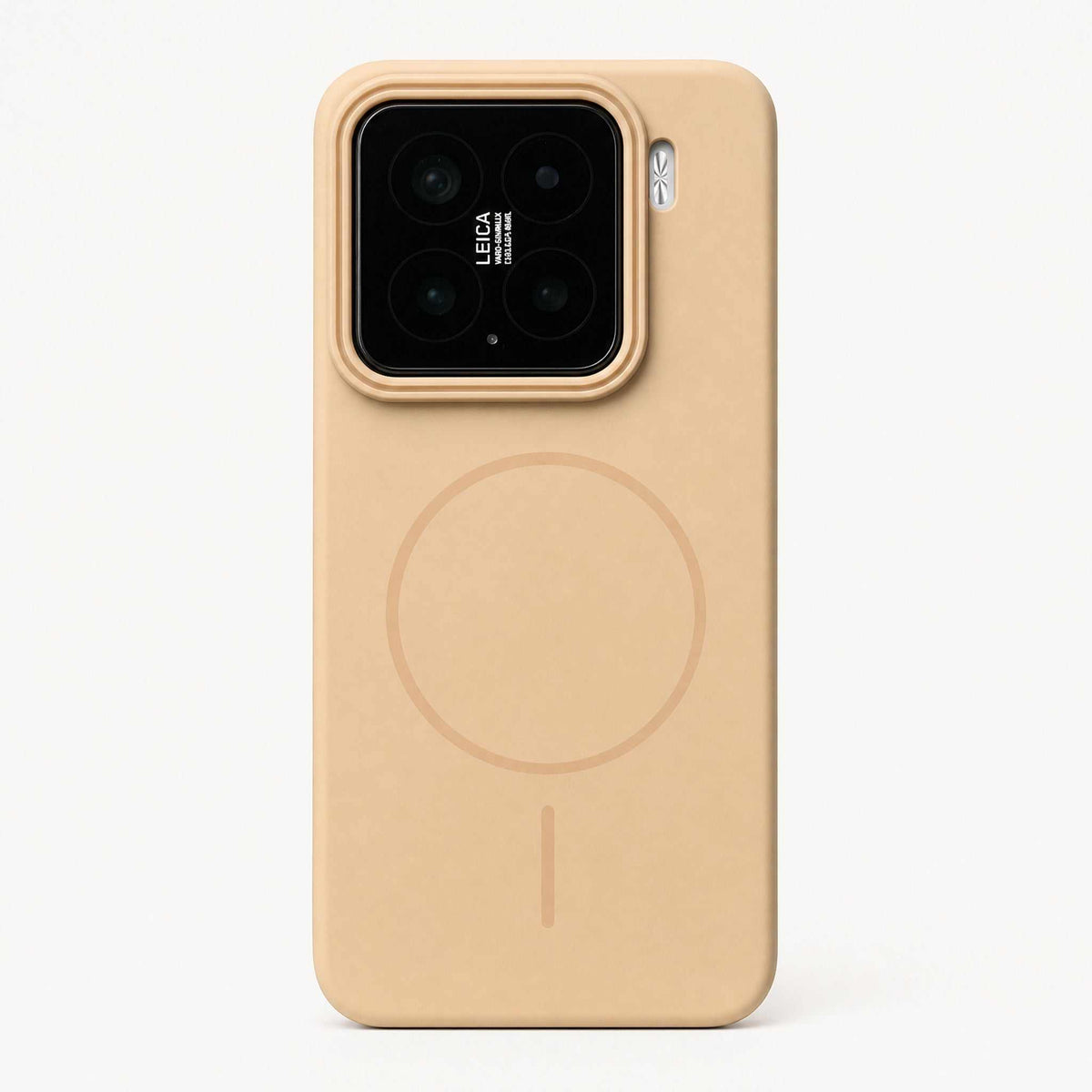 Xiaomi Magnetic Phone Case in gold with a smooth finish, raised camera surround, and subtle circular magnetic ring