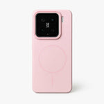 Xiaomi Magnetic Phone Case in pale pink with a smooth finish, raised square camera surround and circular magnetic ring