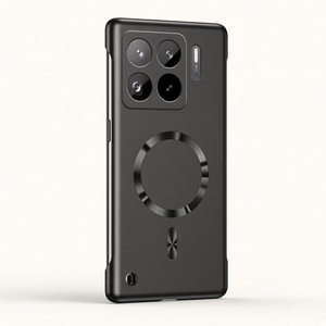 Xiaomi Magnetic Slim Phone Case in matte black with a slim smooth finish, raised camera surround and magnetic ring