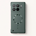 Xiaomi Magnetic Slim Phone Case in dark green with a smooth matte finish, raised camera surround and magnetic ring