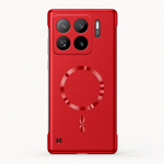 Xiaomi Magnetic Slim Phone Case in vibrant red with a smooth finish, raised camera surround and circular magnetic ring