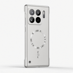 Xiaomi Magnetic Slim Phone Case in silver with a smooth finish, raised camera cutout and prominent circular magnetic ring