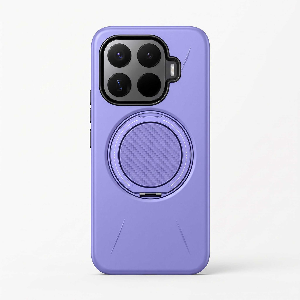 Xiaomi MagSafe Ring Stand phone case in purple with a textured circular ring holder and raised camera guard