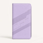 Xiaomi Redmi Luxury Leather Look flip wallet case in lavender faux leather, with stitched edges and embossed diagonal bands.