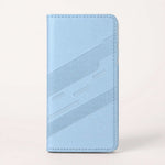 Flip wallet case Xiaomi Redmi Luxury Leather Look in light blue, with a smooth leather-like finish and embossed diagonal bands