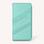 Xiaomi Redmi Luxury Leather Look flip wallet case in turquoise with stitched edges and embossed diagonal bands