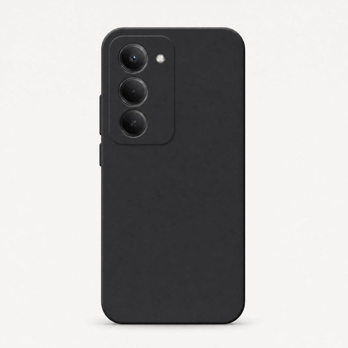 Xiaomi Redmi Shockproof case in matte black silicone with a smooth finish and raised triple-camera cutout