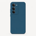 Xiaomi Redmi Shockproof case in matte blue silicone with a smooth solid-colour back and raised triple-camera edge