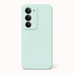 Phone case, Xiaomi Redmi Shockproof design in pale mint liquid silicone with a smooth solid-color finish and raised camera surround