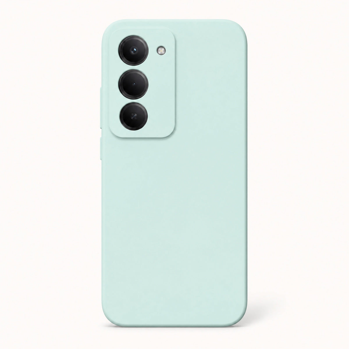Phone case, Xiaomi Redmi Shockproof design in pale mint liquid silicone with a smooth solid-color finish and raised camera surround