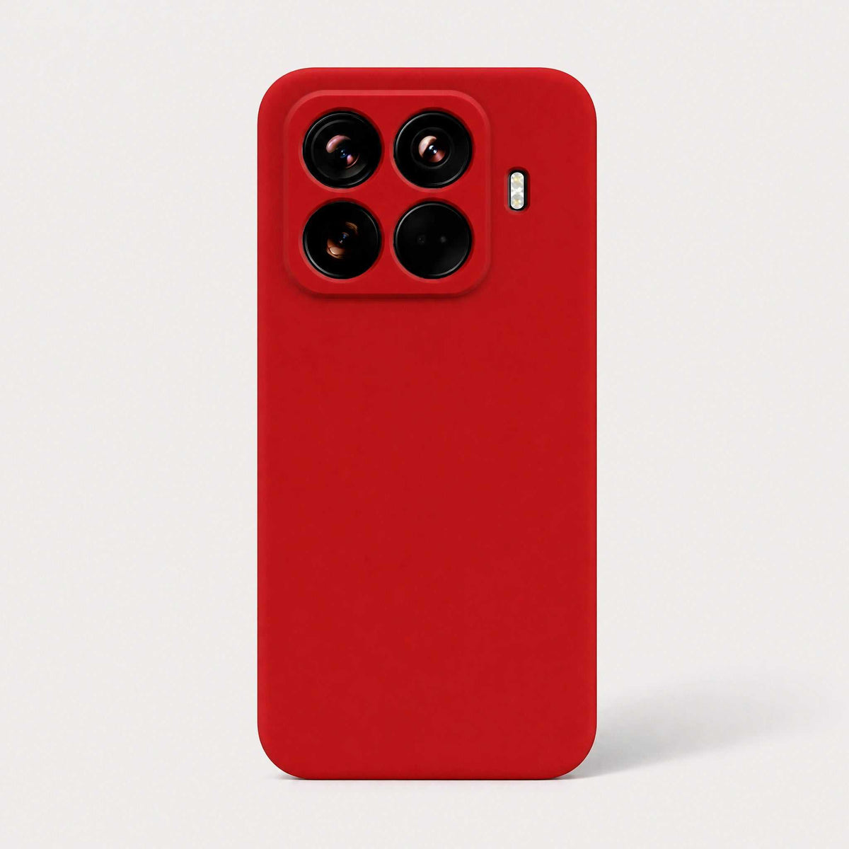 Xiaomi Soft Matte Anti Glare phone case in bright red with a smooth matte finish, slim edges and raised camera surround