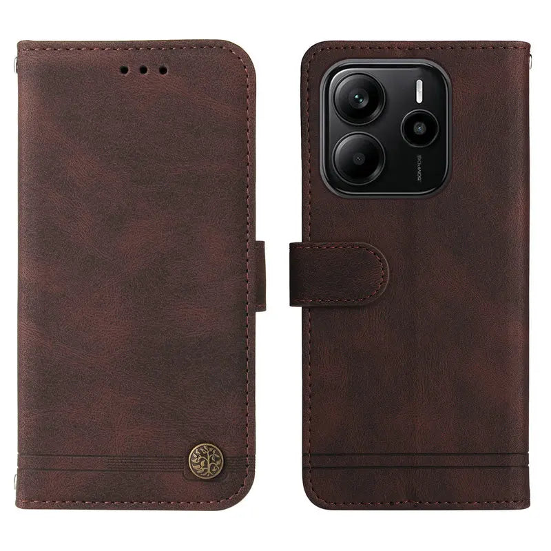 Xiaomi - Stylish Leather Look Flip Case